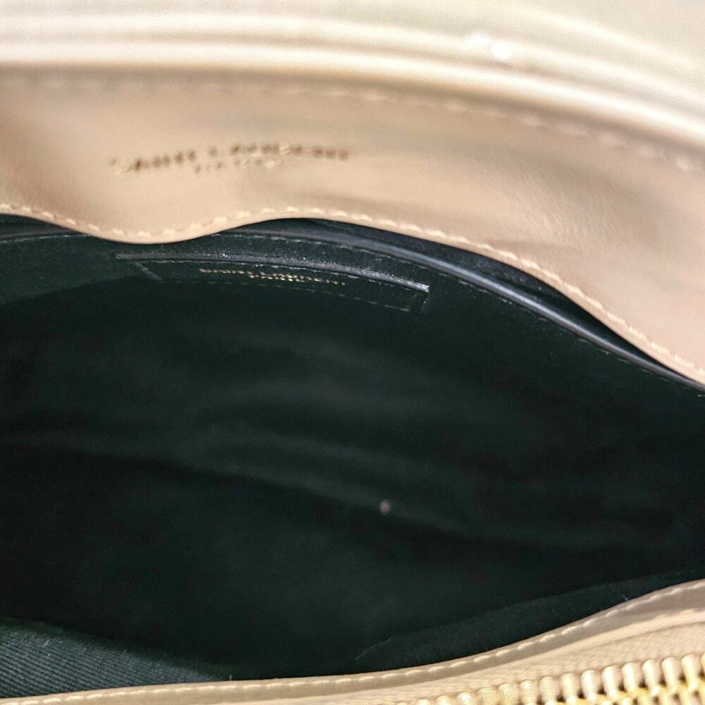 Saint Laurent YSL Loulou Medium Shoulder Bag Leather Chain Bag Beige - $3200 - Picture 10 of 14